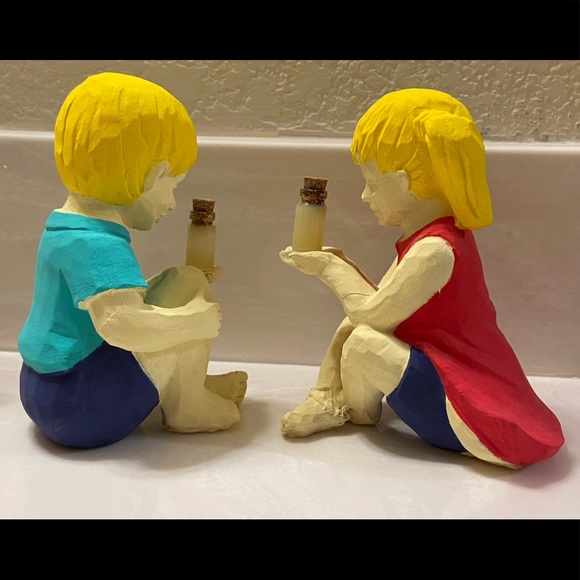 Garden Children Yard Decor Statue Boy & Girl Without Lights - Picture 2 of 9